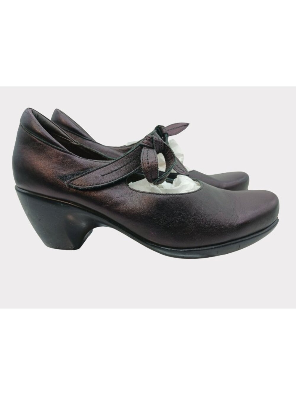 Naot Pleasure Mary Jane Wedge Black Shimmer US 10 EU 40 Leather Cork Bed